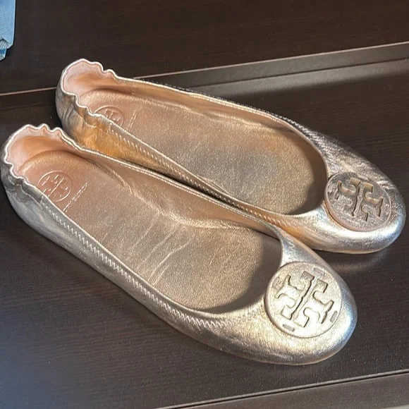 Tory Burch, Rose gold Minnie ballet flats (size 8) - Picture 3 of 9